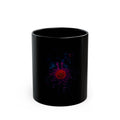 Black Floral Galaxy Mug — Neon Sunflower Coffee Cup (11oz/15oz)