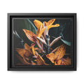 Framed Floral Canvas Wall Art — Golden Canna Lily Photograph (Matte, Multi‑Color)