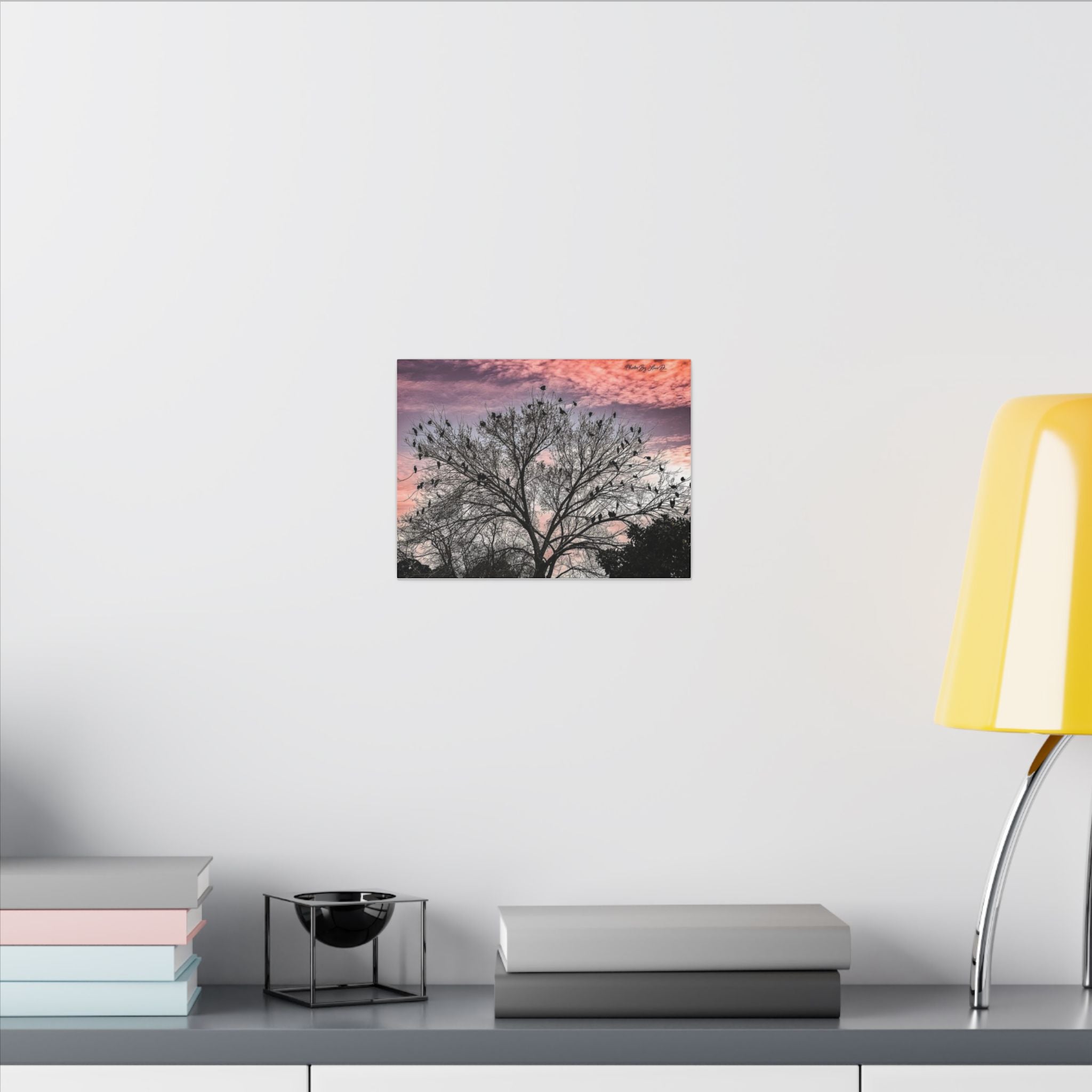 Serene Nature Canvas Art, Bird Silhouette Wall Decor, Home Aesthetic, Gift for Bird Lovers, Nature Photography Print, Peaceful Wall Art