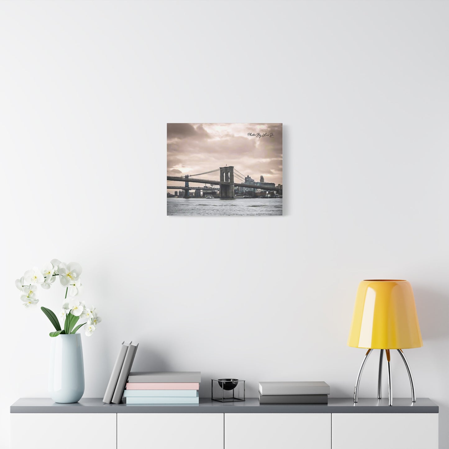 Stretched Canvas Art, Brooklyn Bridge Wall Decor, Modern Home Decoration, Gift for Art Lovers, Cityscape Artwork, Urban Wall Art