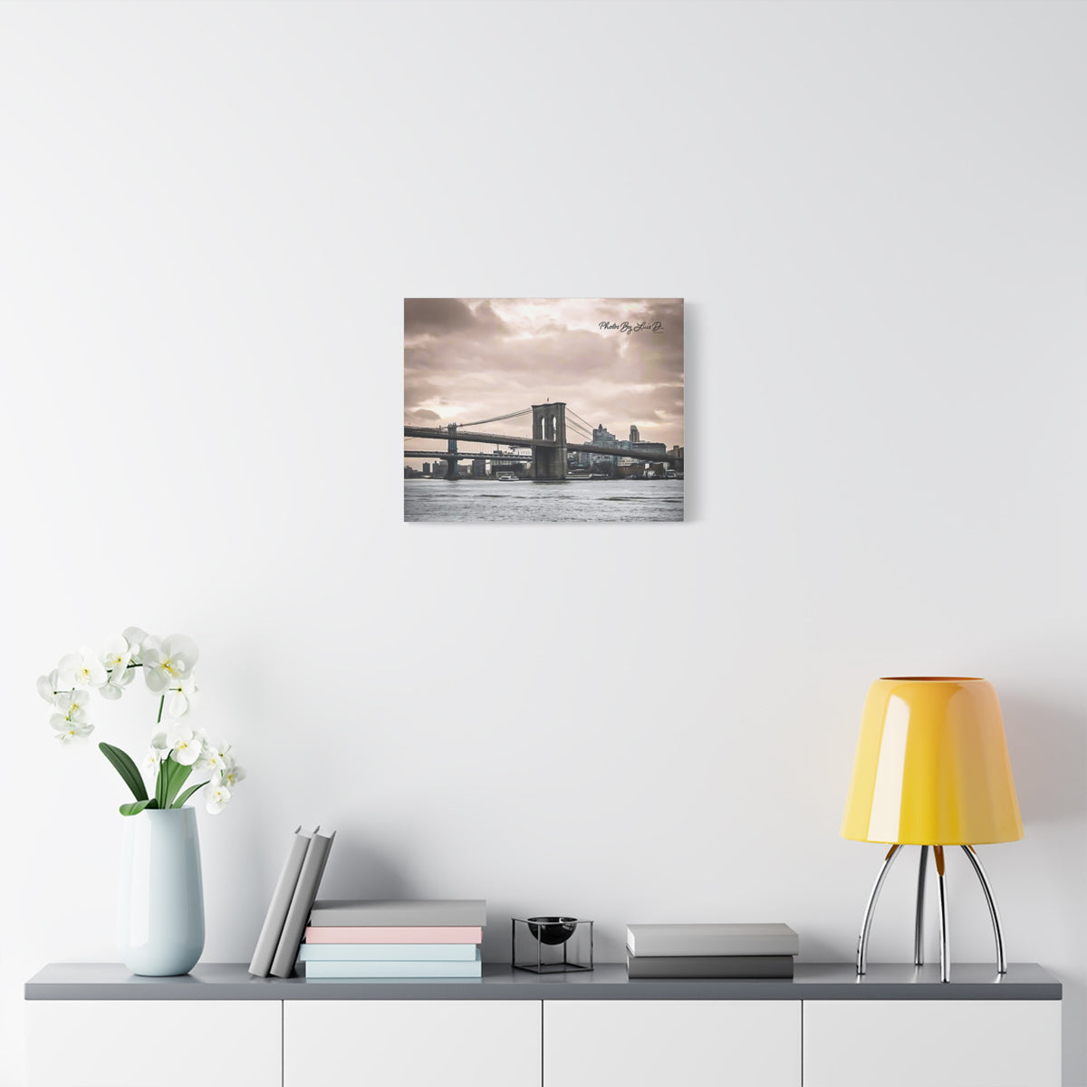 Stretched Canvas Art, Brooklyn Bridge Wall Decor, Modern Home Decoration, Gift for Art Lovers, Cityscape Artwork, Urban Wall Art