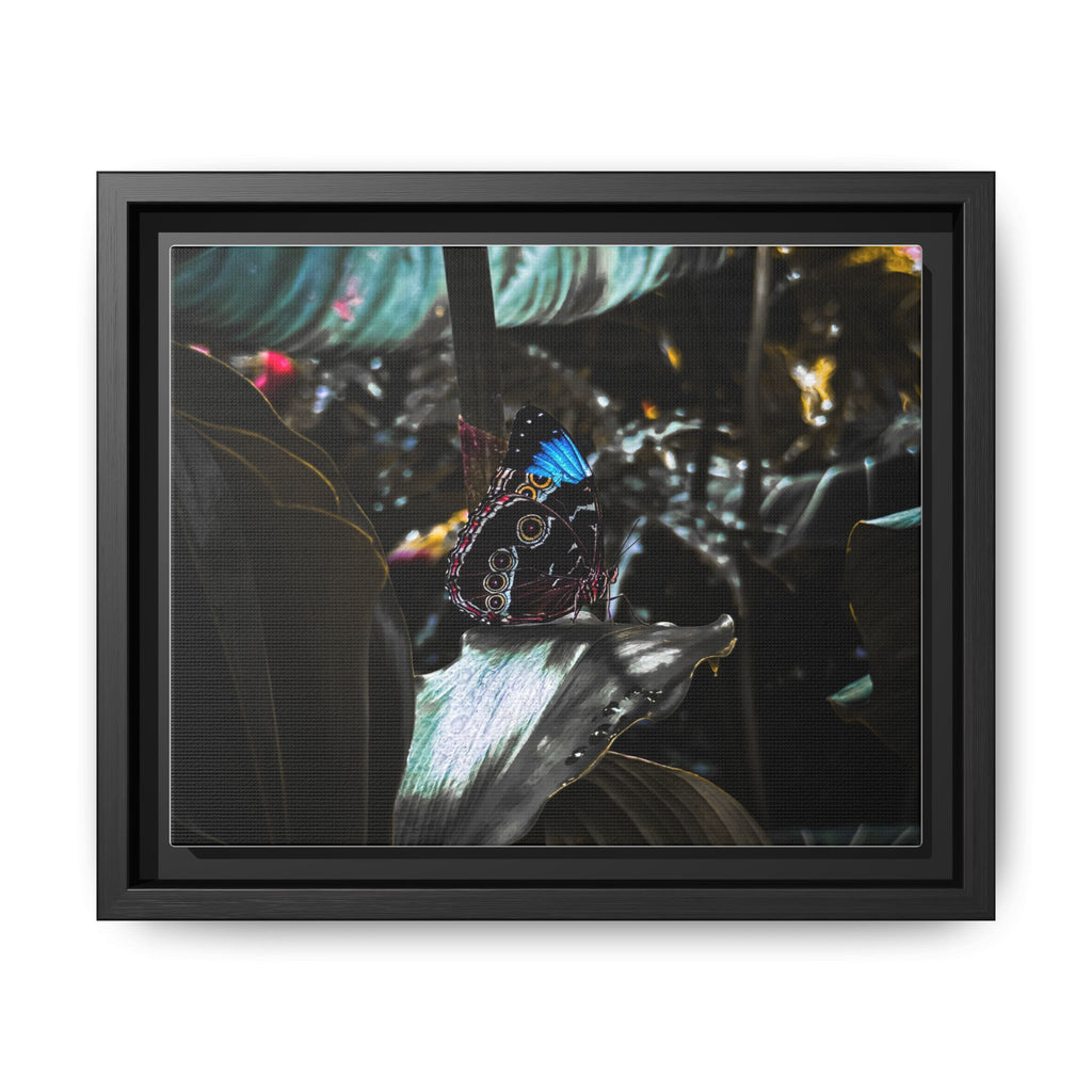 Framed Matte Canvas Print — Moody Tropical Butterfly Wall Art