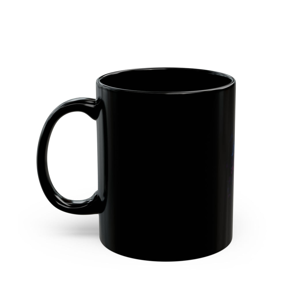 Black Floral Galaxy Mug — Neon Sunflower Coffee Cup (11oz/15oz)