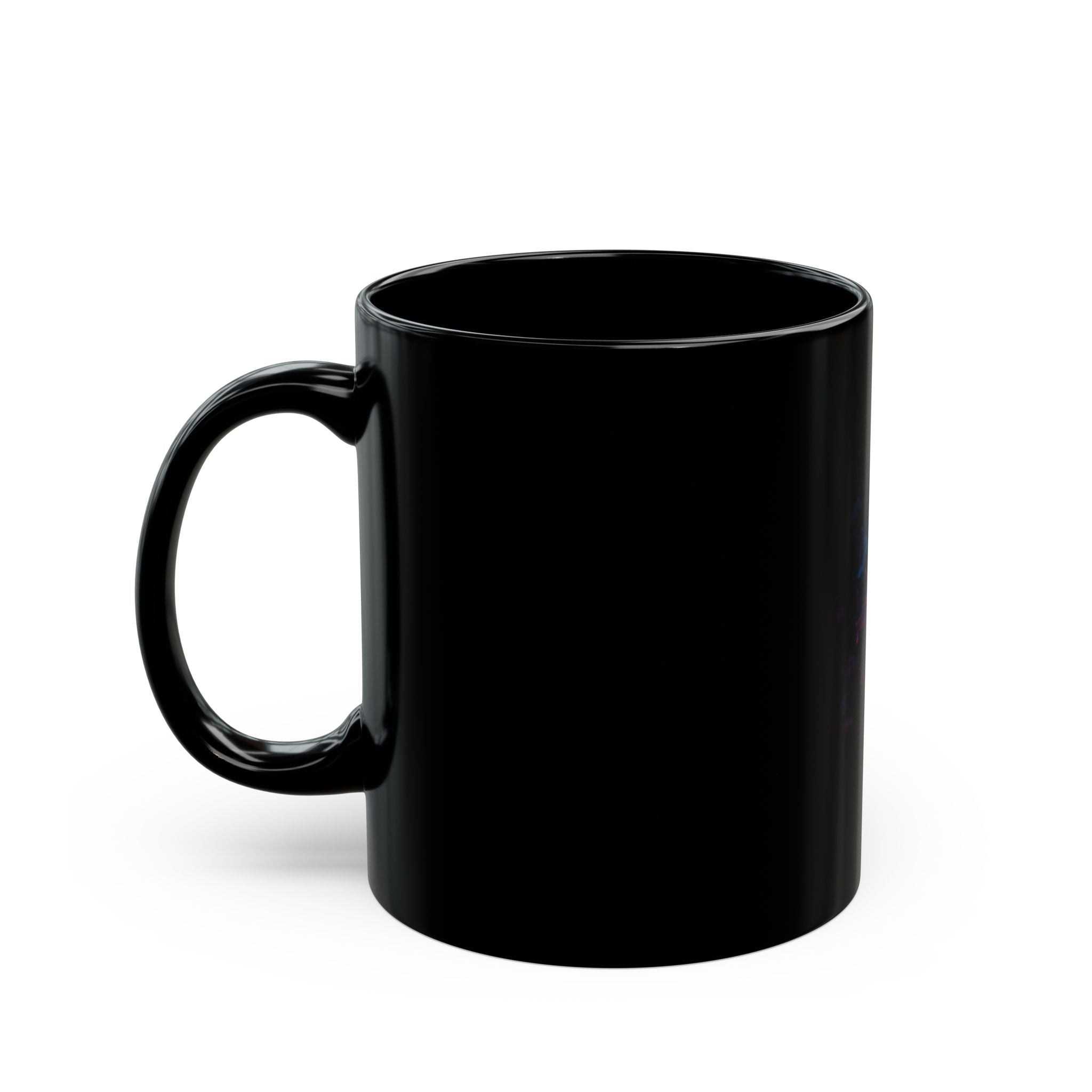 Black Floral Galaxy Mug — Neon Sunflower Coffee Cup (11oz/15oz)