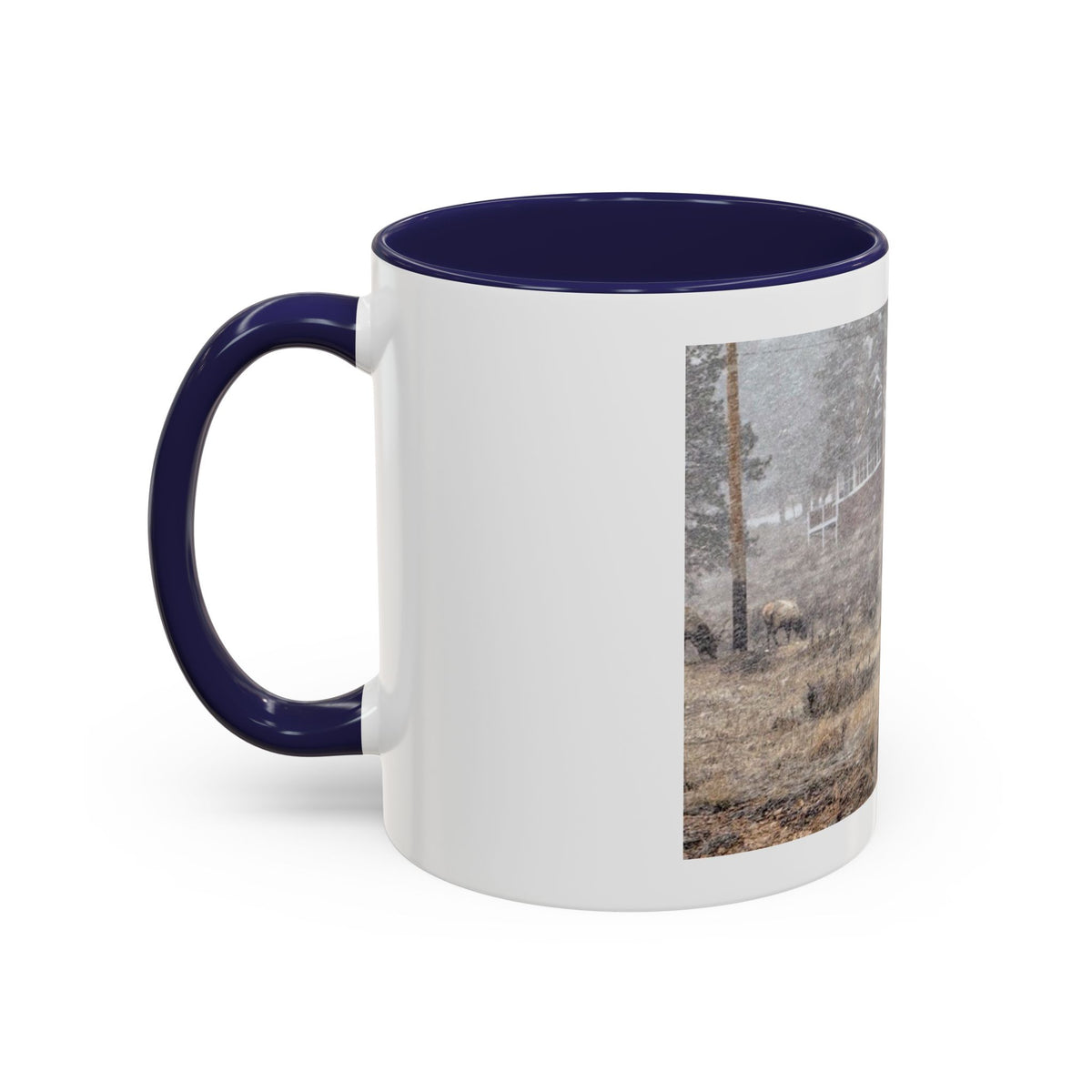Nature-Inspired Accent Coffee Mug | Rustic Wildlife Mug for Home, Office, Gift, Elk Decor, Cozy Vibes