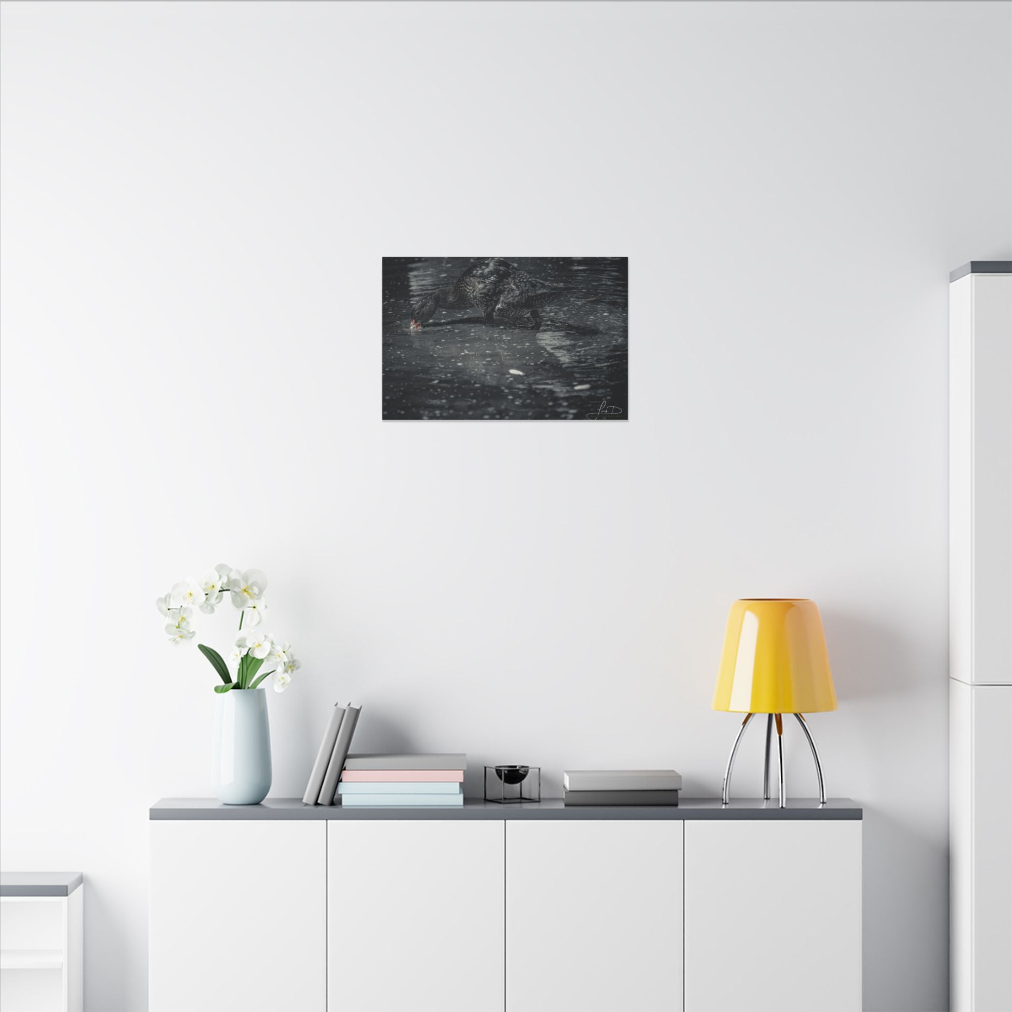 Black Duck Matte Canvas Print — Moody Wildlife Wall Art