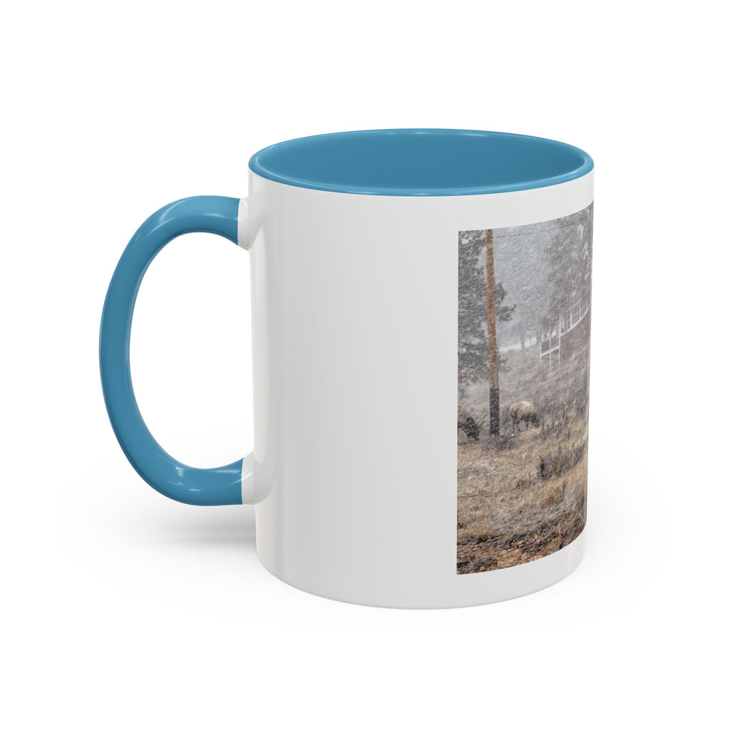 Nature-Inspired Accent Coffee Mug | Rustic Wildlife Mug for Home, Office, Gift, Elk Decor, Cozy Vibes