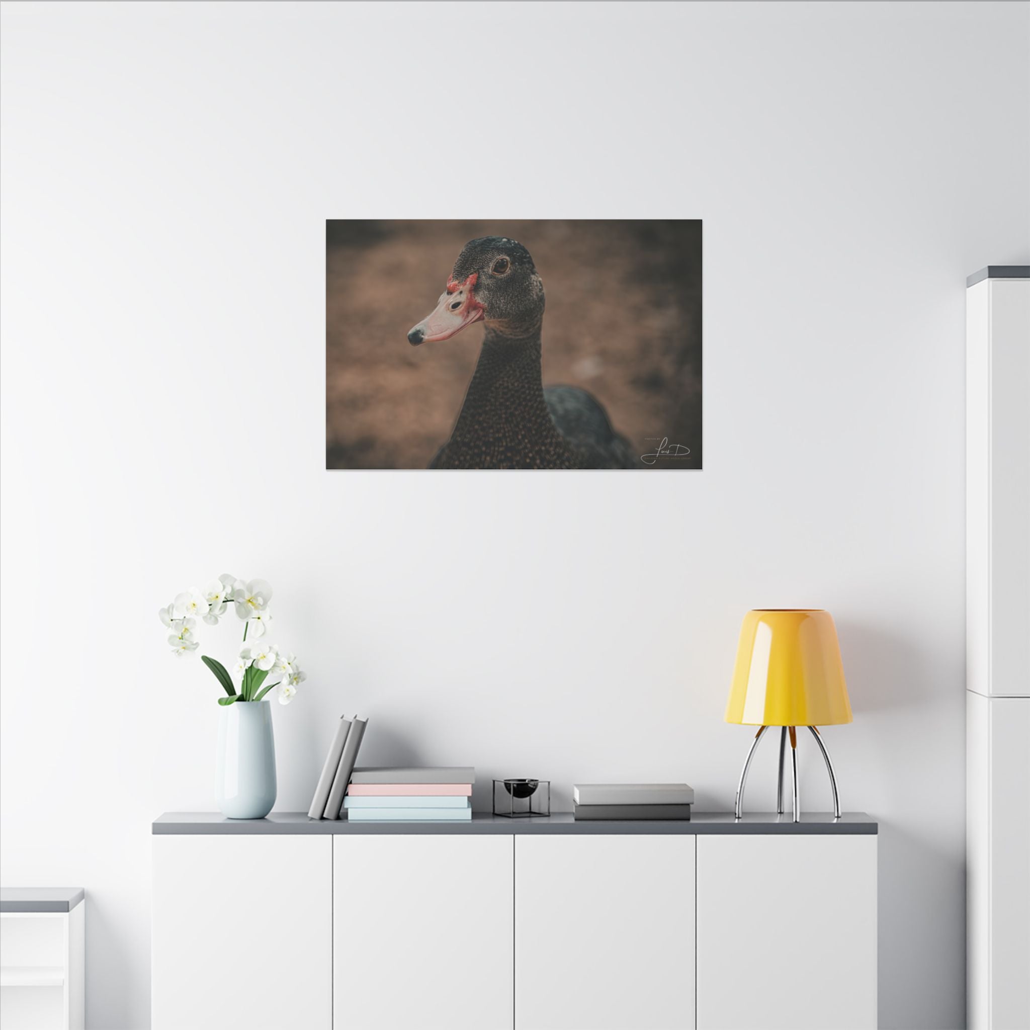 Muscovy Duck Portrait Matte Canvas Wall Art