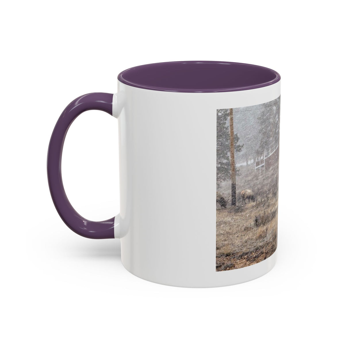 Nature-Inspired Accent Coffee Mug | Rustic Wildlife Mug for Home, Office, Gift, Elk Decor, Cozy Vibes