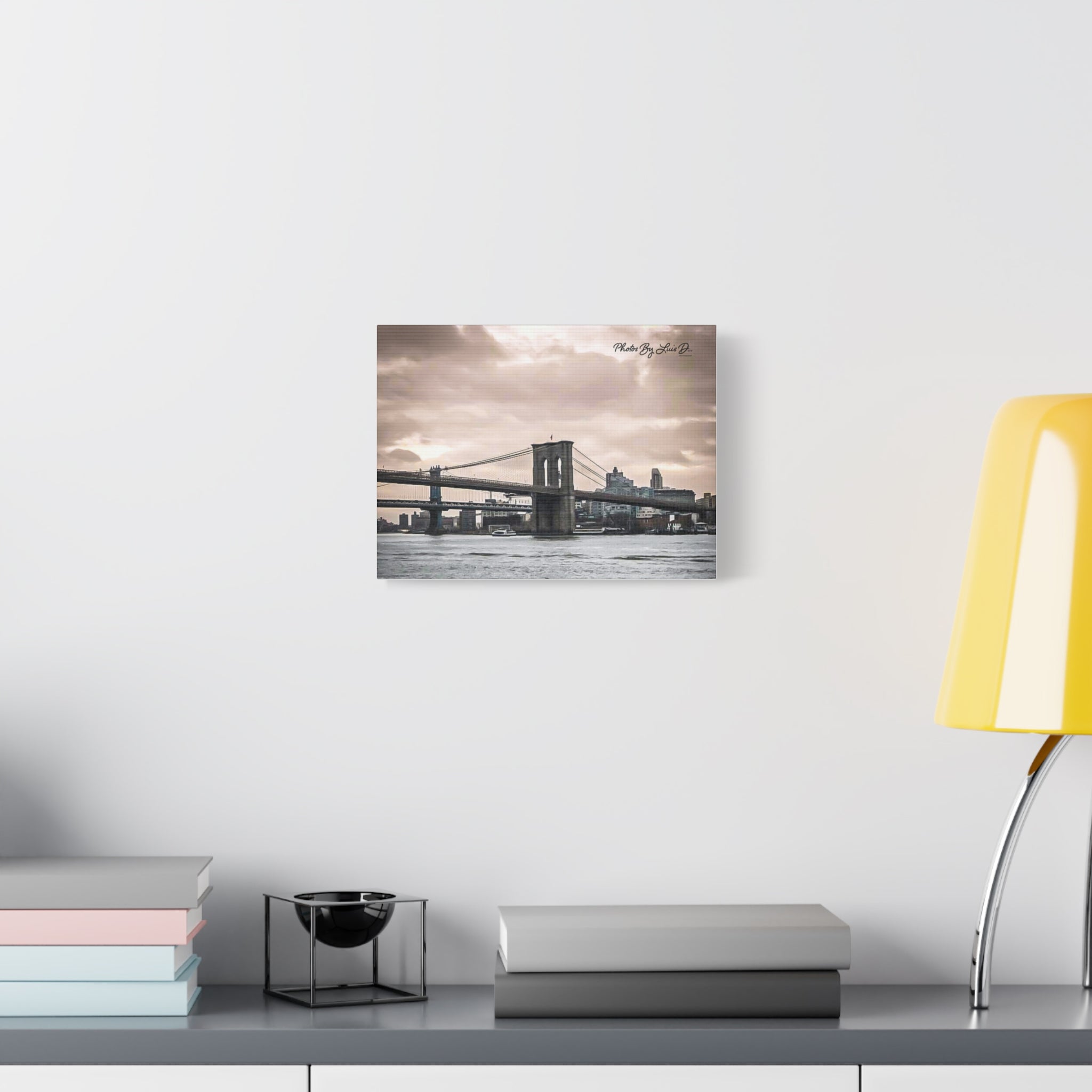 Stretched Canvas Art, Brooklyn Bridge Wall Decor, Modern Home Decoration, Gift for Art Lovers, Cityscape Artwork, Urban Wall Art