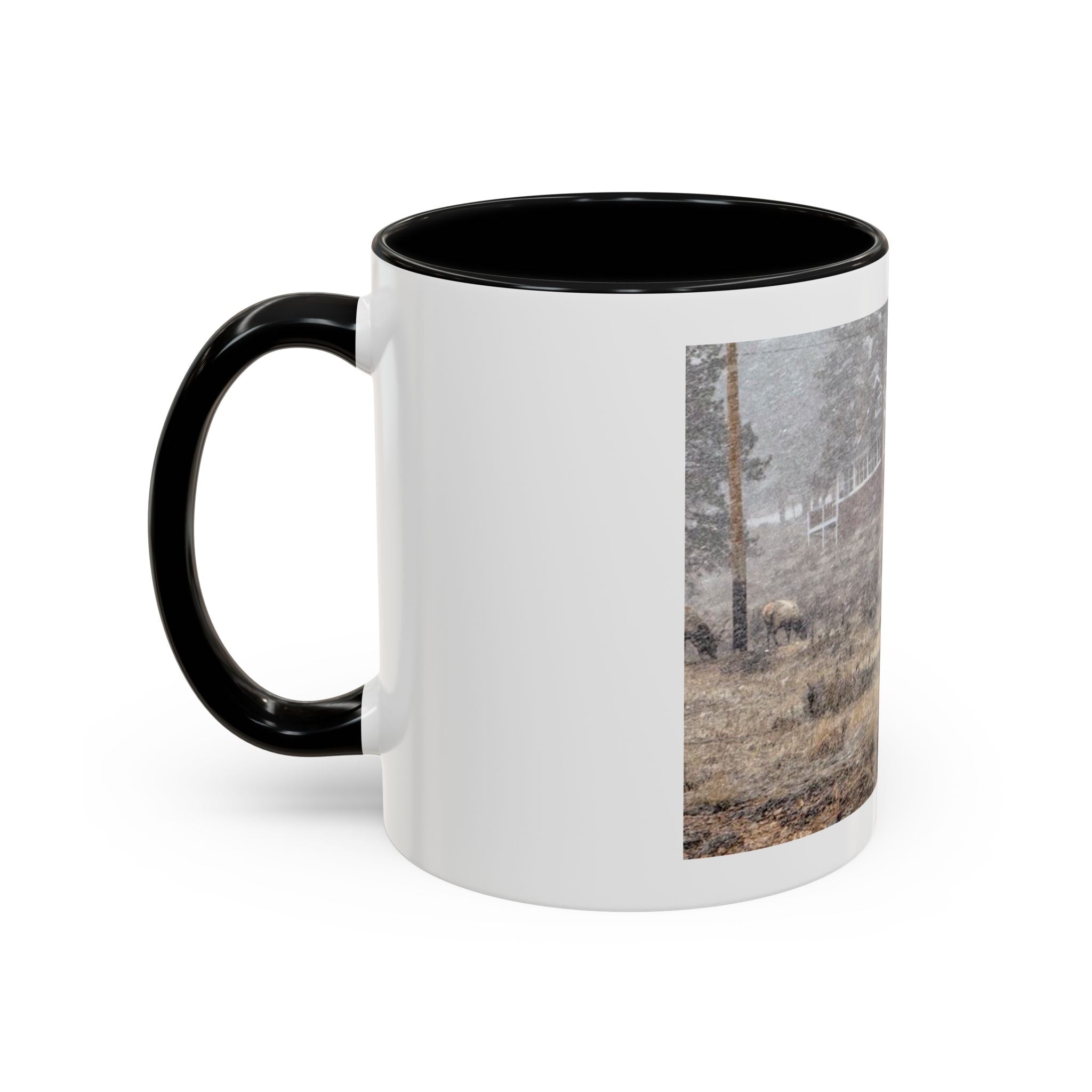 Nature-Inspired Accent Coffee Mug | Rustic Wildlife Mug for Home, Office, Gift, Elk Decor, Cozy Vibes