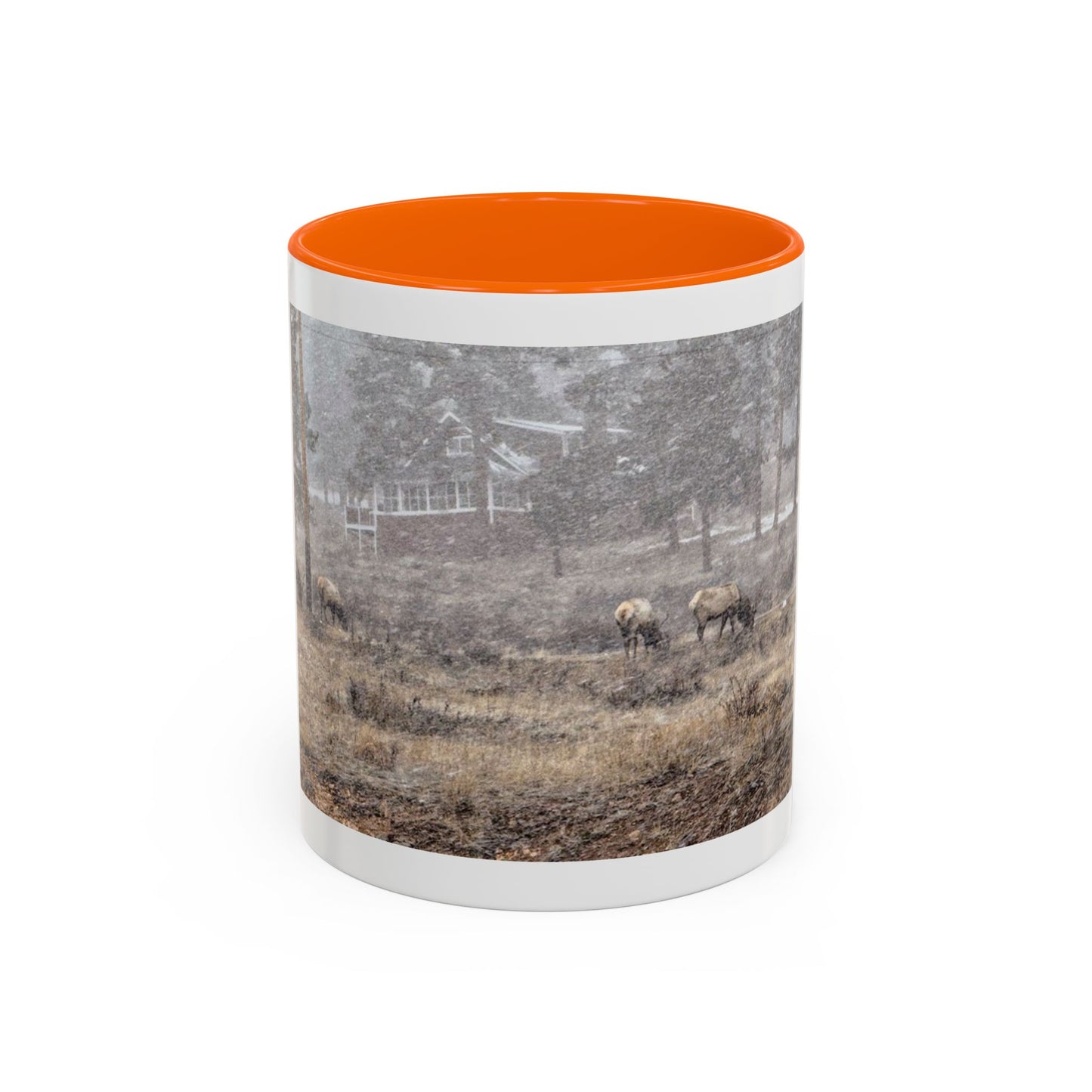 Nature-Inspired Accent Coffee Mug | Rustic Wildlife Mug for Home, Office, Gift, Elk Decor, Cozy Vibes