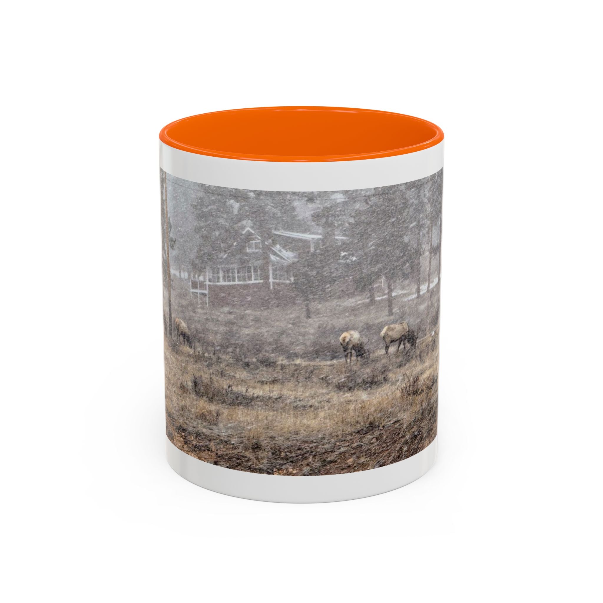 Nature-Inspired Accent Coffee Mug | Rustic Wildlife Mug for Home, Office, Gift, Elk Decor, Cozy Vibes