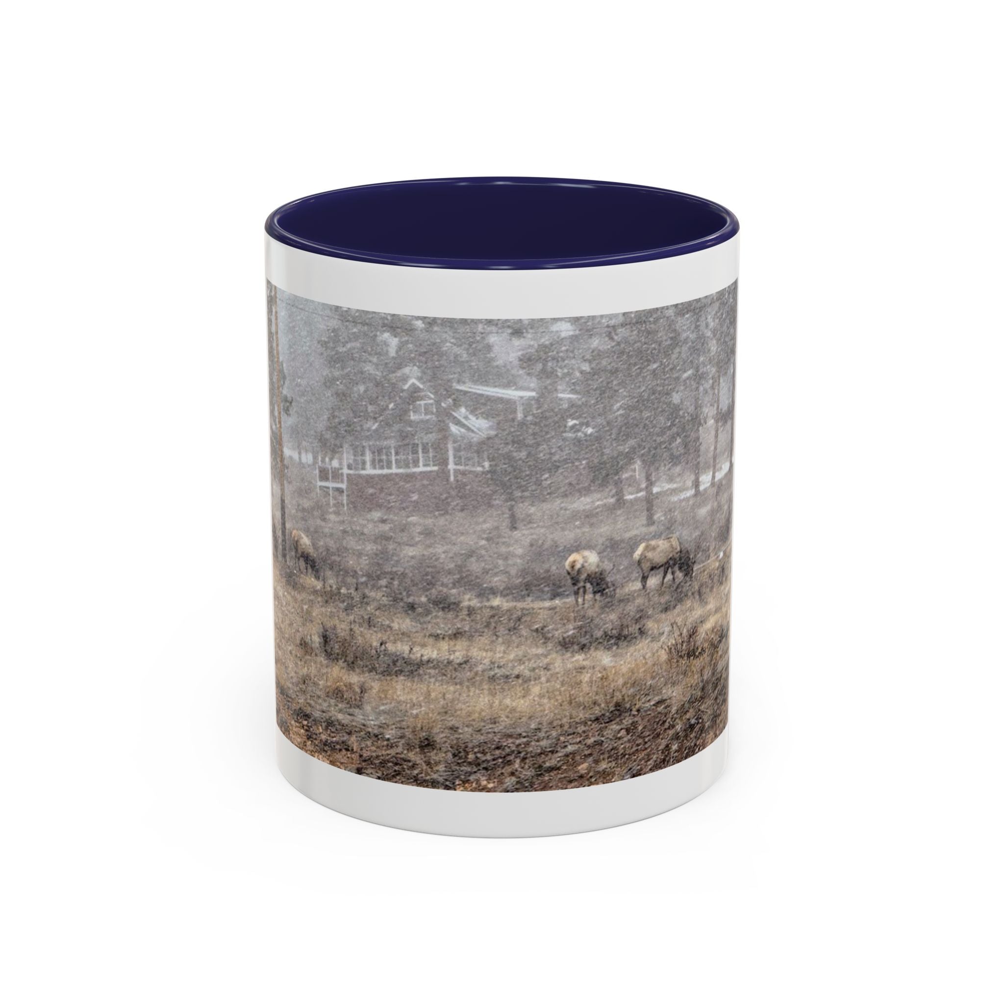 Nature-Inspired Accent Coffee Mug | Rustic Wildlife Mug for Home, Office, Gift, Elk Decor, Cozy Vibes