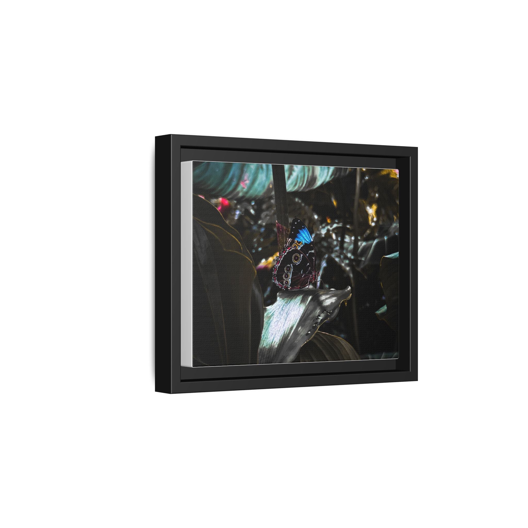 Framed Matte Canvas Print — Moody Tropical Butterfly Wall Art