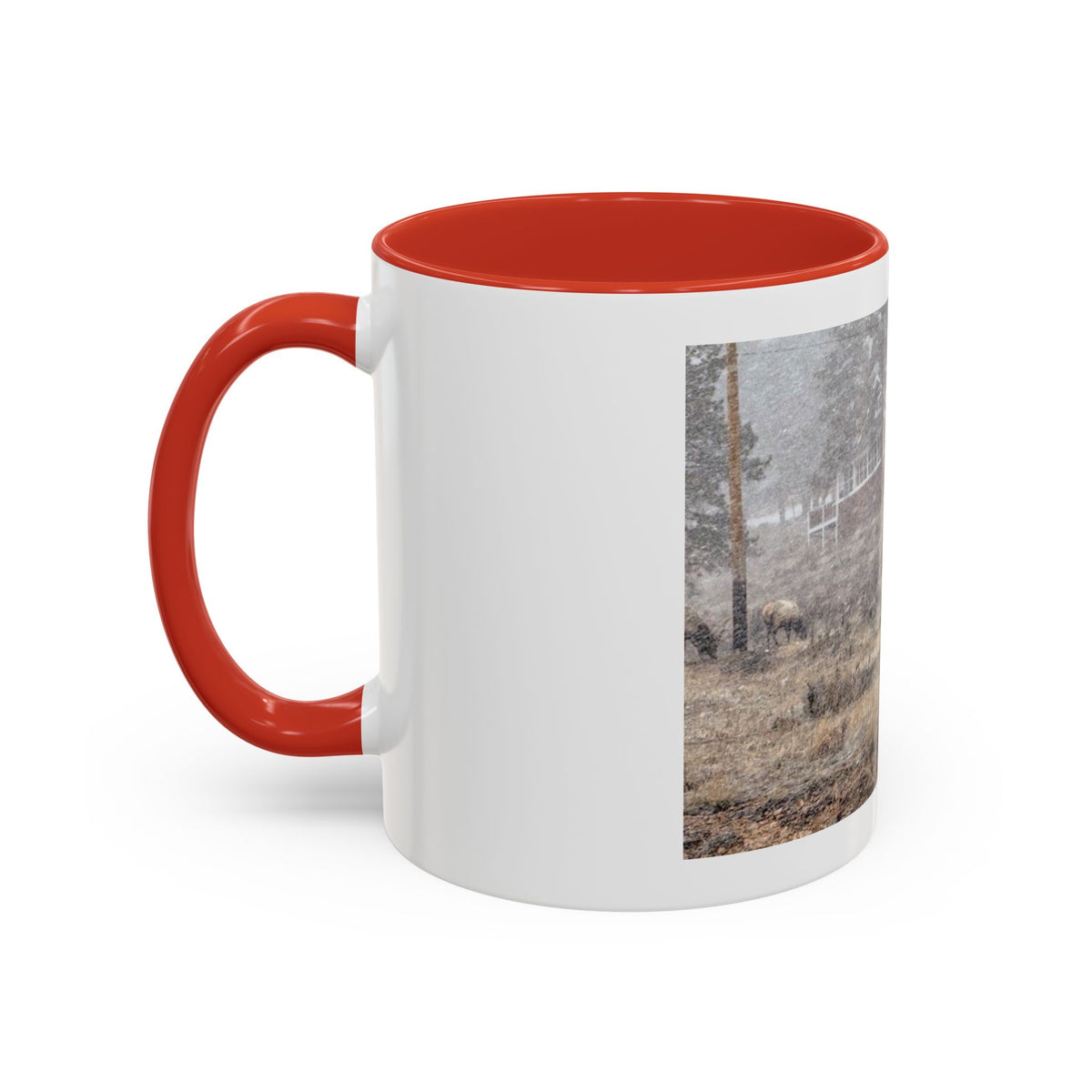 Nature-Inspired Accent Coffee Mug | Rustic Wildlife Mug for Home, Office, Gift, Elk Decor, Cozy Vibes