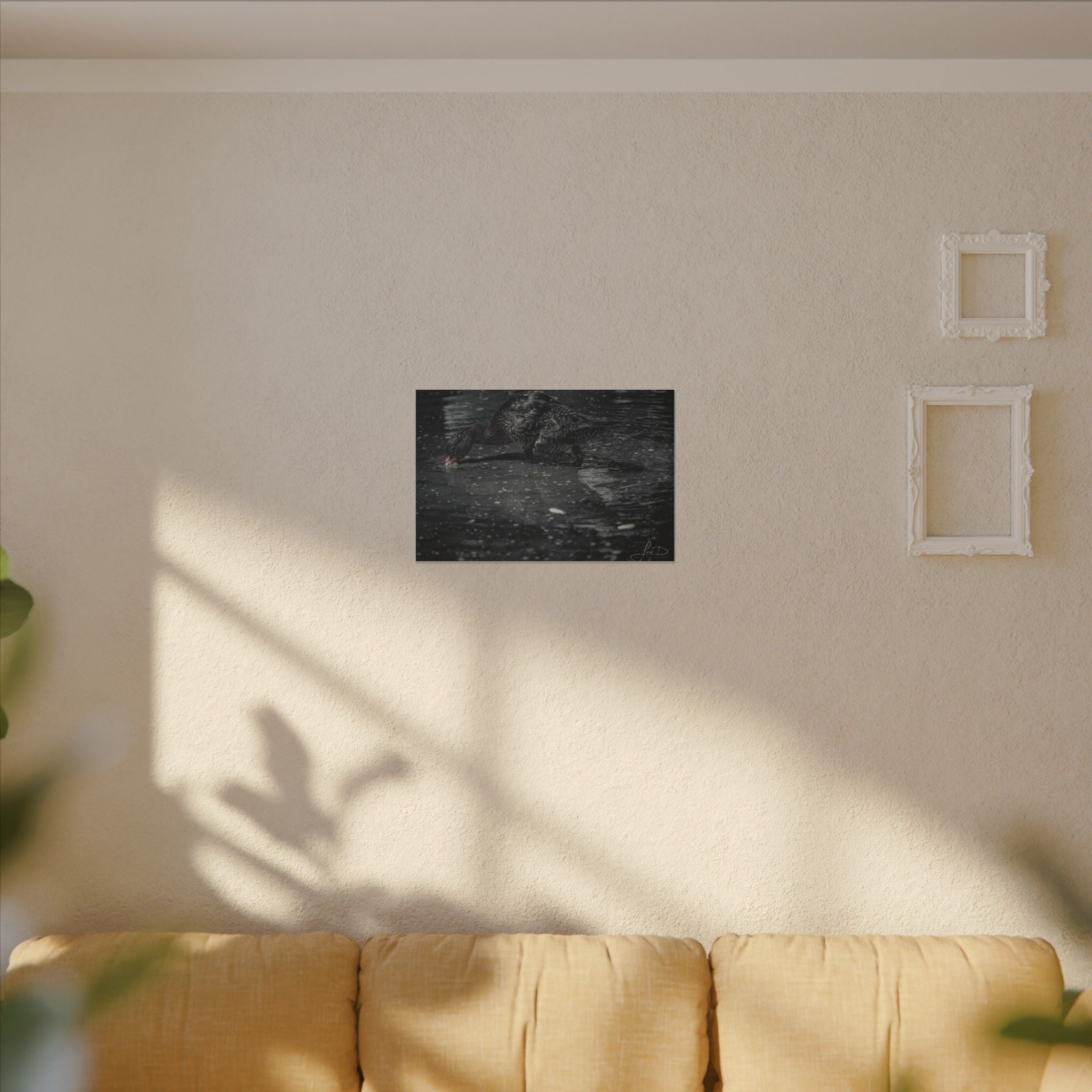 Black Duck Matte Canvas Print — Moody Wildlife Wall Art