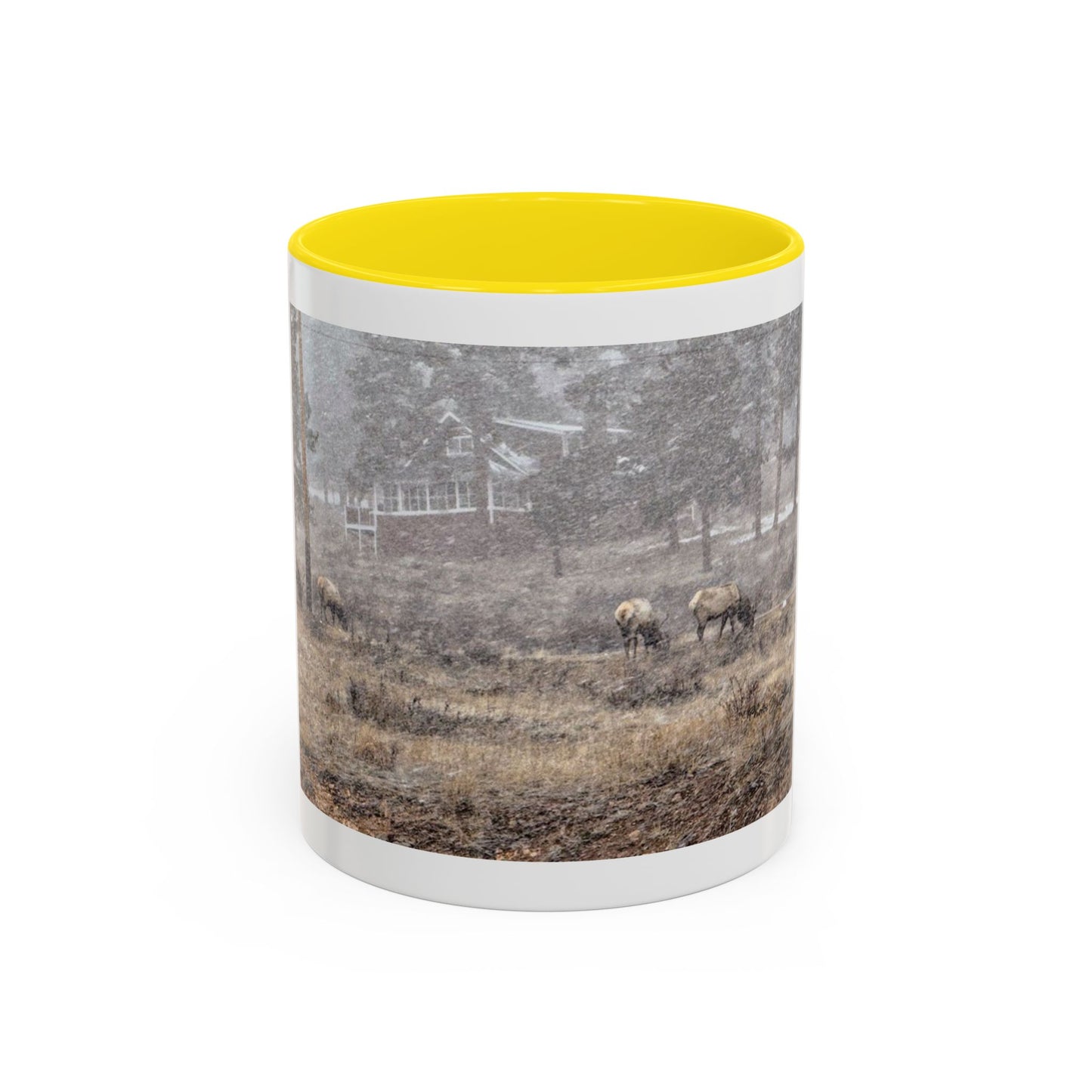 Nature-Inspired Accent Coffee Mug | Rustic Wildlife Mug for Home, Office, Gift, Elk Decor, Cozy Vibes
