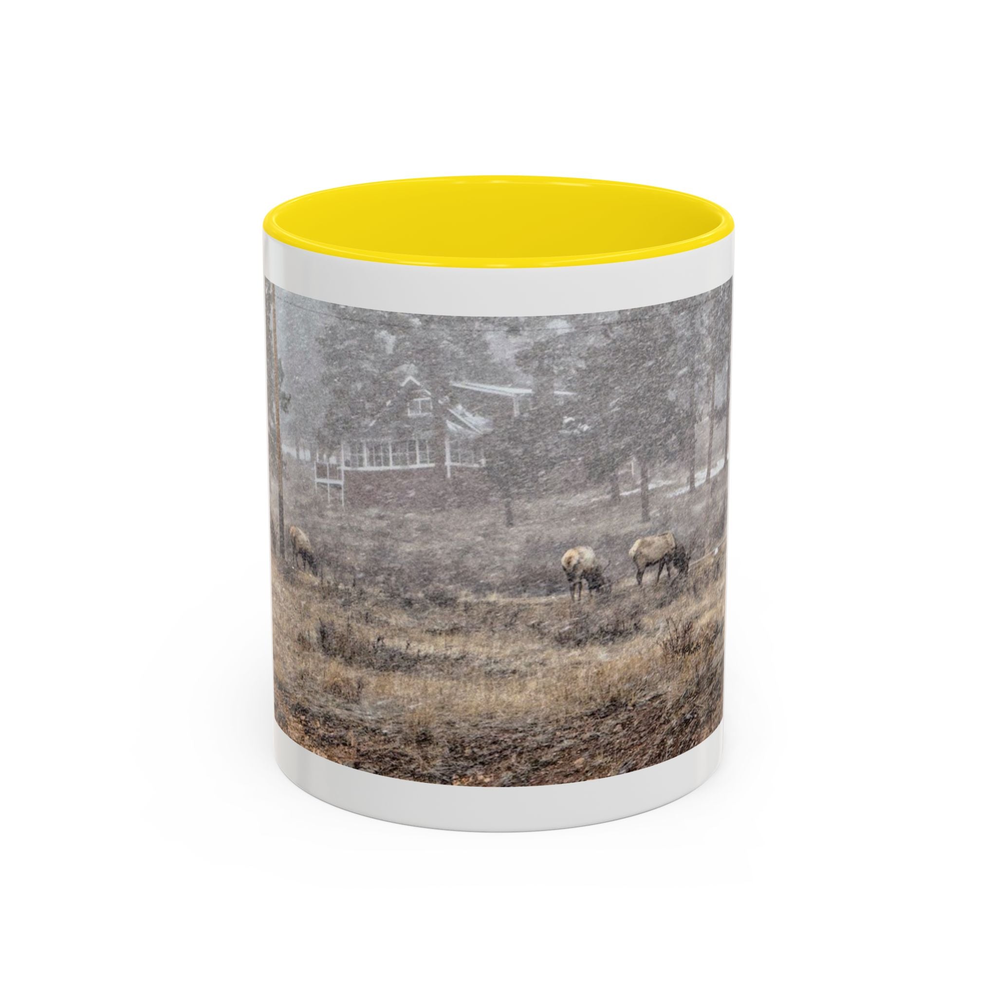 Nature-Inspired Accent Coffee Mug | Rustic Wildlife Mug for Home, Office, Gift, Elk Decor, Cozy Vibes