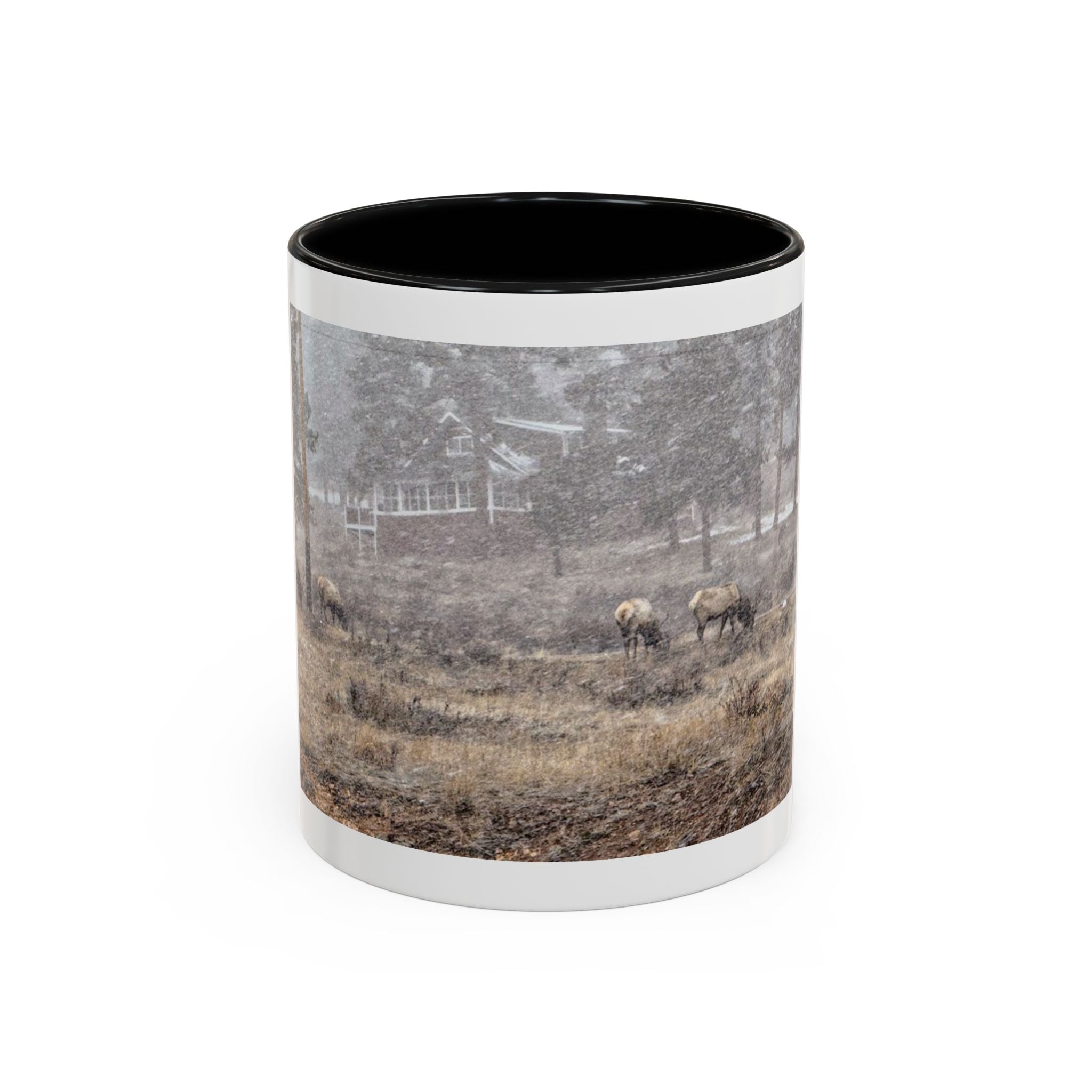 Nature-Inspired Accent Coffee Mug | Rustic Wildlife Mug for Home, Office, Gift, Elk Decor, Cozy Vibes