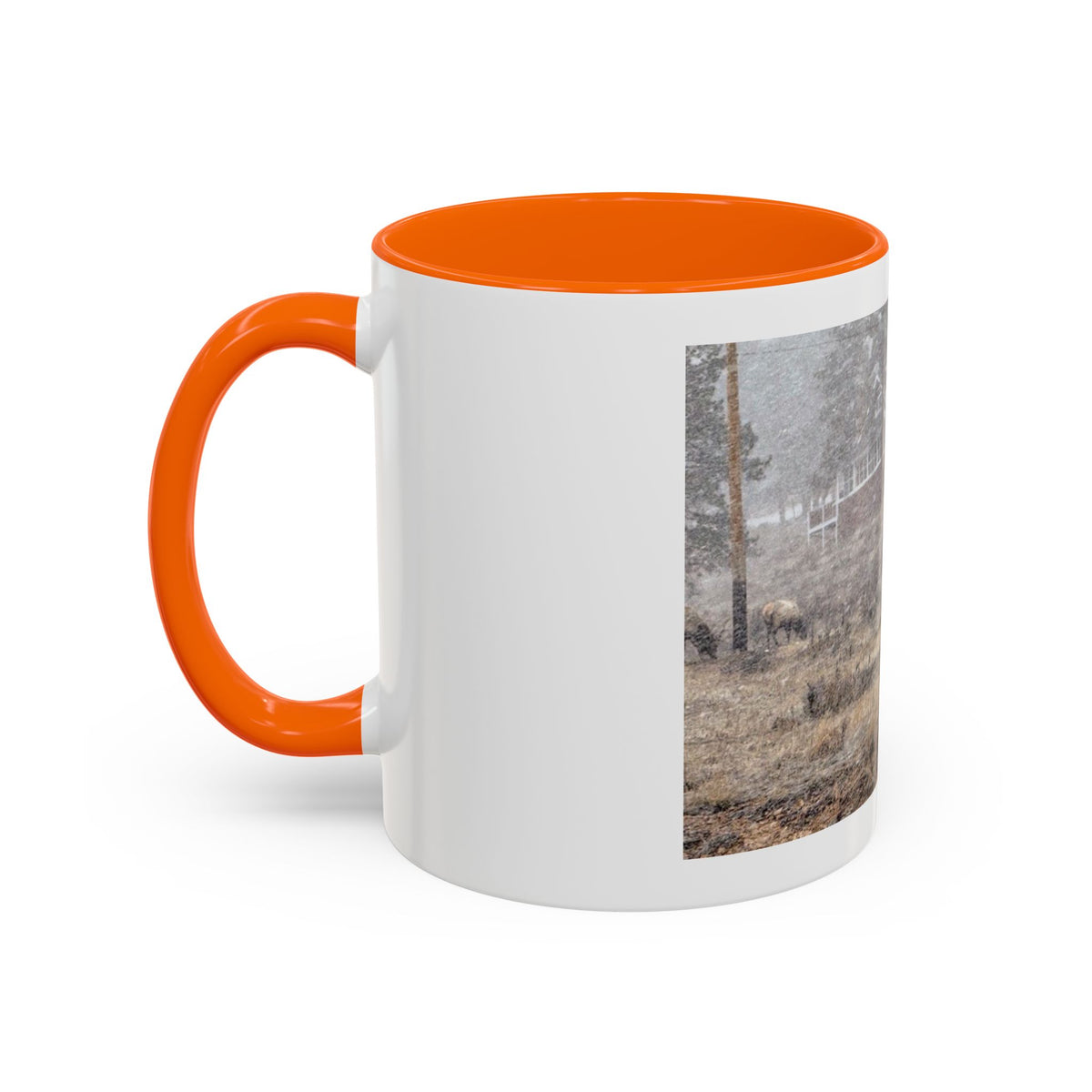 Nature-Inspired Accent Coffee Mug | Rustic Wildlife Mug for Home, Office, Gift, Elk Decor, Cozy Vibes
