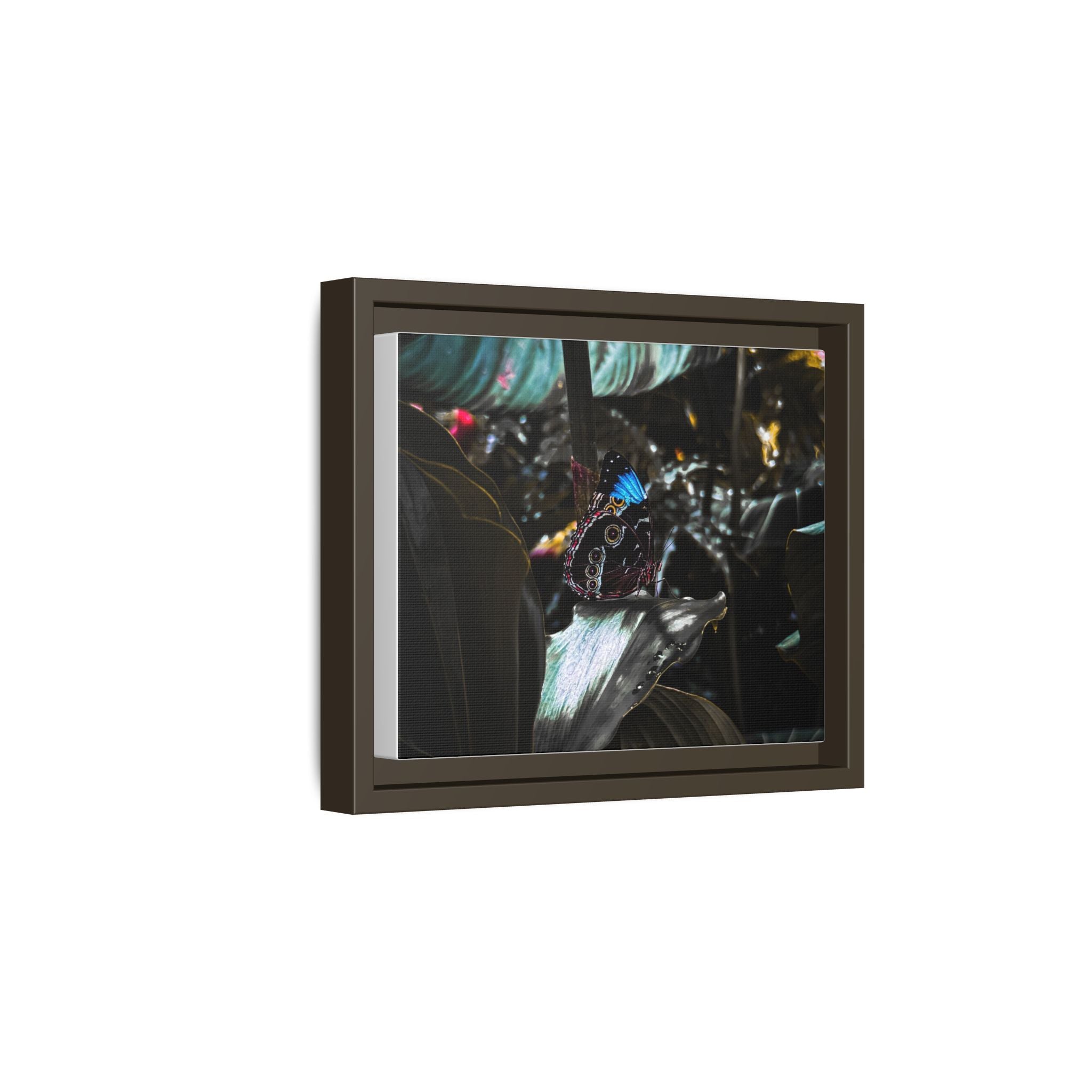 Framed Matte Canvas Print — Moody Tropical Butterfly Wall Art