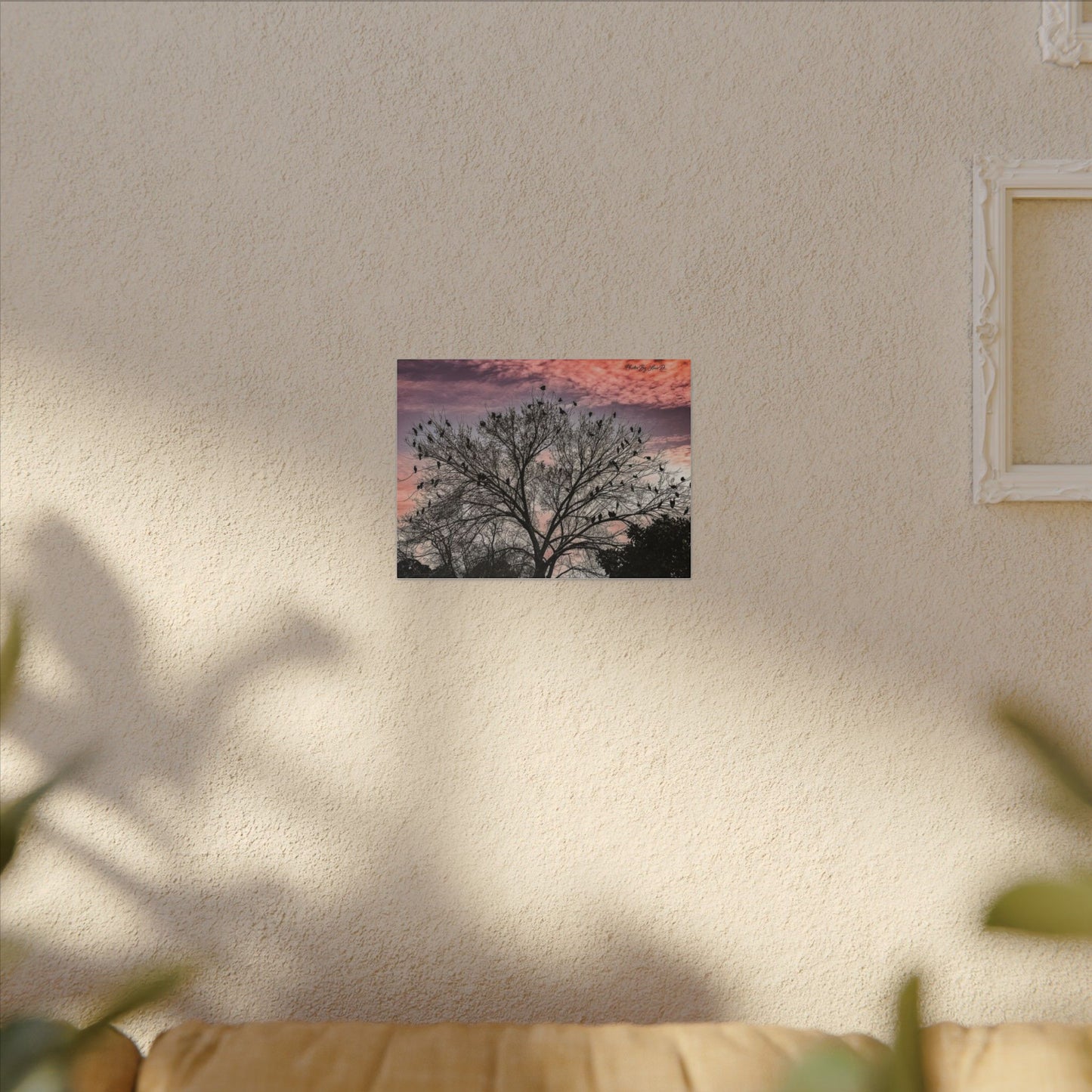 Serene Nature Canvas Art, Bird Silhouette Wall Decor, Home Aesthetic, Gift for Bird Lovers, Nature Photography Print, Peaceful Wall Art