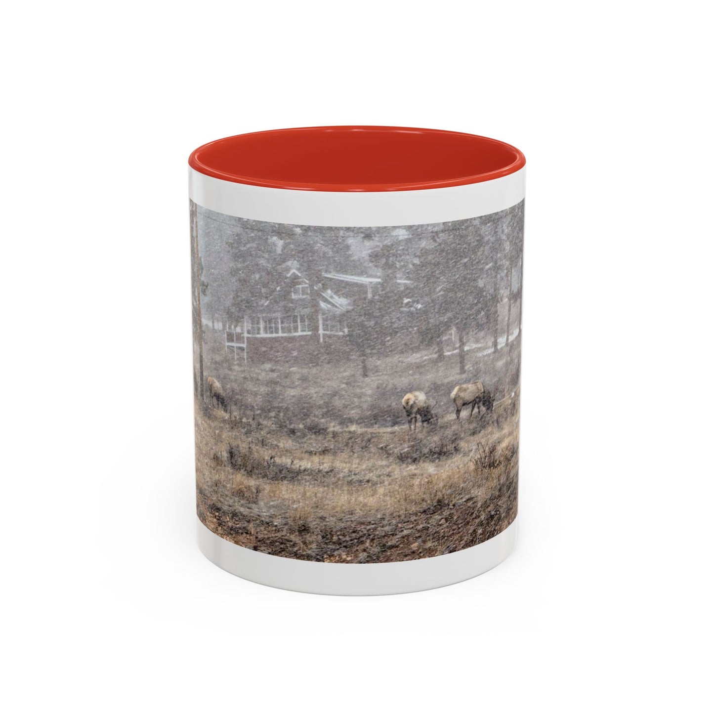 Nature-Inspired Accent Coffee Mug | Rustic Wildlife Mug for Home, Office, Gift, Elk Decor, Cozy Vibes