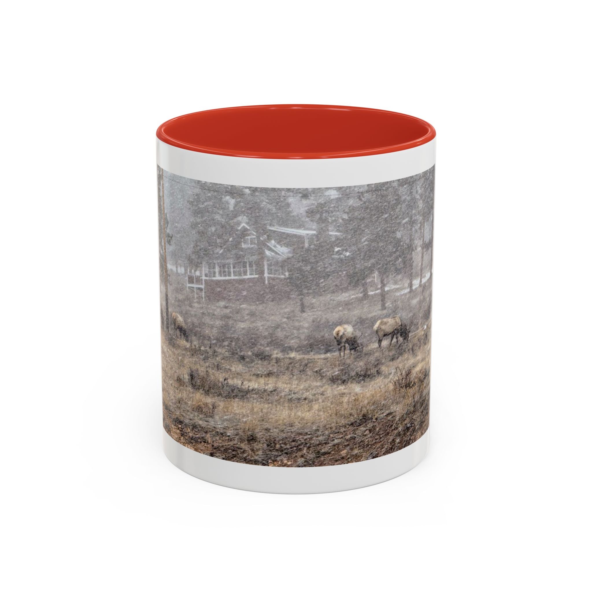 Nature-Inspired Accent Coffee Mug | Rustic Wildlife Mug for Home, Office, Gift, Elk Decor, Cozy Vibes