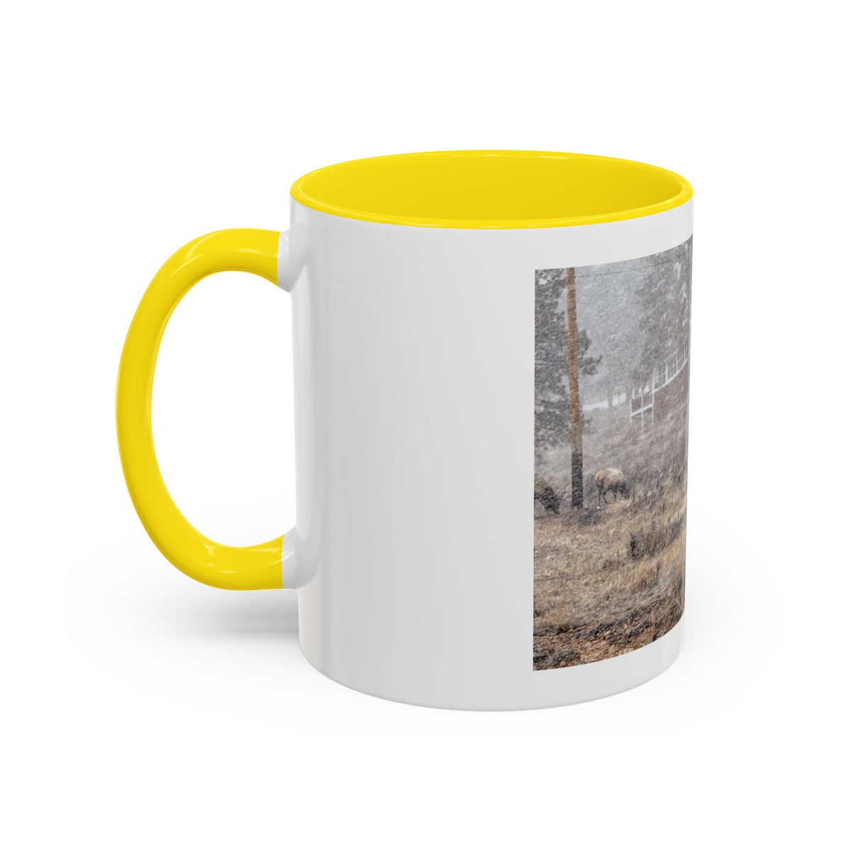 Nature-Inspired Accent Coffee Mug | Rustic Wildlife Mug for Home, Office, Gift, Elk Decor, Cozy Vibes