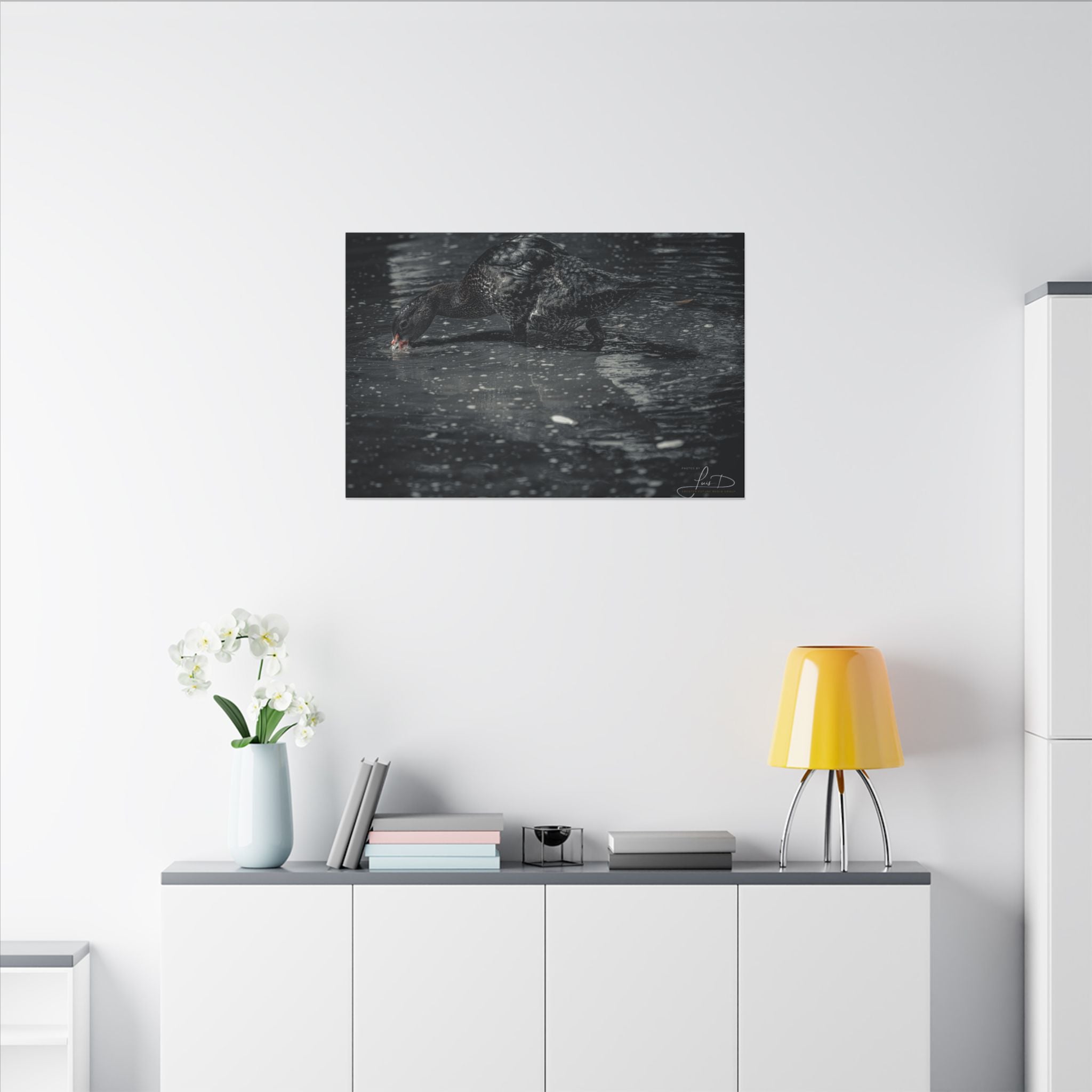 Black Duck Matte Canvas Print — Moody Wildlife Wall Art